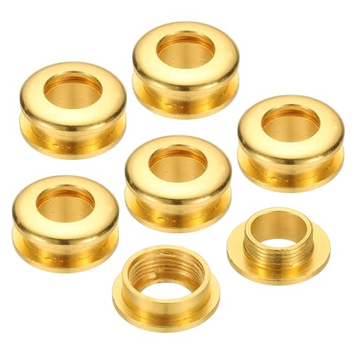 PATIKIL 8mm(1/3 Zoll) Massive Messing-Lochösen, 6 Stücke Bogenoberfläche Selbstsichernde Ösen mit Unterlegscheibe für Schuhe Kleidung Handwerk Tasche Lederhandwerk, Goldton von PATIKIL