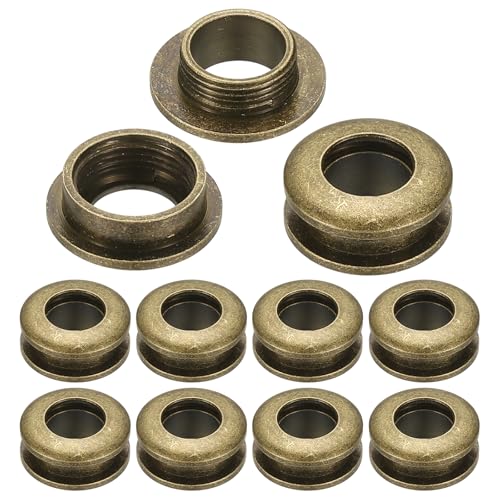 PATIKIL 8mm(1/3 Zoll) Massivmessing-Lochösen, 10 Stück Arc-Oberfläche Selbstsichernde Ösen mit Unterlegscheibe für Schuhe Kleidung Handwerk Tasche Lederhandwerk, Bronze von PATIKIL