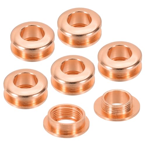 PATIKIL 8mm(1/3 Zoll) Massivmessing-Lochösen, 6 Stück Arc-Oberfläche Selbstsichernde Ösen mit Unterlegscheibe für Schuhe Kleidung Handwerk Tasche Lederhandwerk, Roségold von PATIKIL