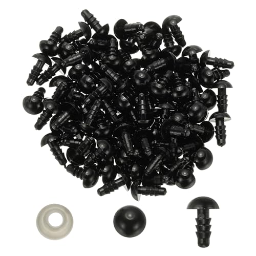 PATIKIL 8mm Sicherheitsaugen, 100er Set Kunststoff-Sicherheitsaugen mit Unterlegscheiben Sicherheitsaugen für Stofftiere Häkelspielzeug Puppen DIY Handwerk, Schwarz PATIKIL 8mm Sicherheitsaugen, 100er Set Kunststoff-Sicherheitsaugen mit Unterlegscheiben Sicherheitsaugen für Stofftiere Häkelspielzeug Puppen DIY Handwerk, Schwarz von PATIKIL