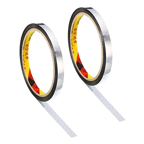 PATIKIL 8mmx30m 2Pack Prismenband Holographisch Reflektierend Selbstklebend für DIY Kunst Handwerk Verpackung Dekoration Silber von PATIKIL