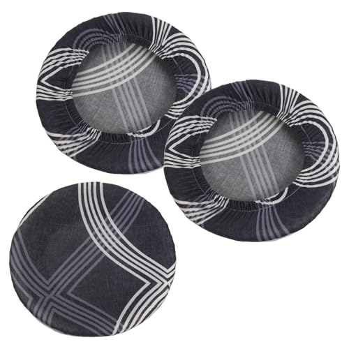 PATIKIL 9.5" Hockerbezüge Rund 3 Pack Elastische Barhocker Abdeckung Waschbar Sitzkissen für Durchmesser 12"-18" Stuhl Blau Weiß von PATIKIL