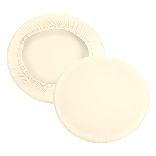 PATIKIL 9.5" Rund Barhocker Bezug 2 Pack Waschbarer Elastischer Hocker Kissenbezug für Durchmesser 11"-16" Stuhl Creme von PATIKIL