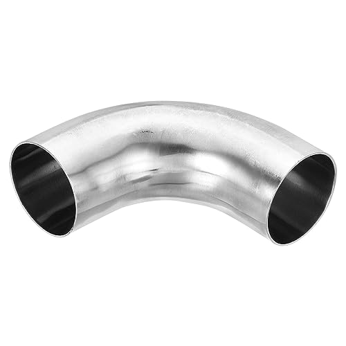 PATIKIL 90° Dornbiegung Winkel 2" AD Stahl Auspuff Winkel Auspuffrohre Verbinder 304 Edelstahl für Auspuffleitung Modifizierter Treppen Handlauf HVAC von PATIKIL