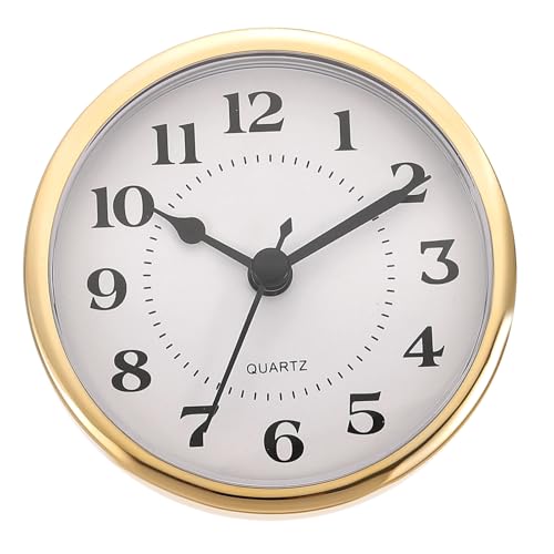 PATIKIL 90mm Quarz Uhrwerk Wanduhr, Stille Arabische Ziffern Kaminuhren, Ersatz für Tischuhr, Stehuhr, Standuhr (Goldton/Weiß Stil 5) von PATIKIL