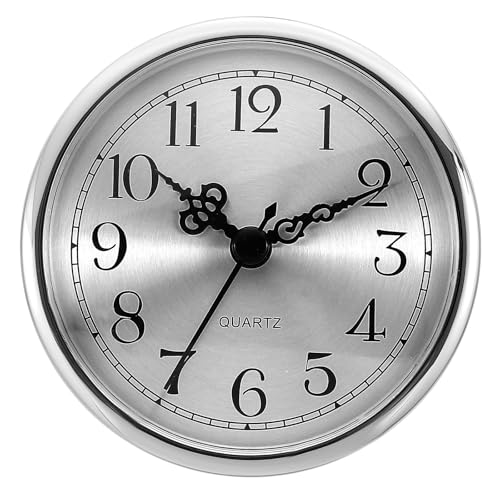 PATIKIL 90mm Quarz Uhrwerk Wanduhr, Stille Arabische Ziffern Kaminuhren, Ersatz für Tischuhr, Stehuhr, Standuhr (Silberfarben, Stil 2) von PATIKIL