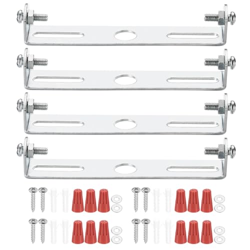 PATIKIL 95mm (3,74") Universelle Leuchten-Montagehalterung Kit, 4 Set Leuchtenquerträger Deckenleuchtenplatte mit Schraube für Wandlicht Deckenlicht Pendelleuchte Kronleuchter von PATIKIL