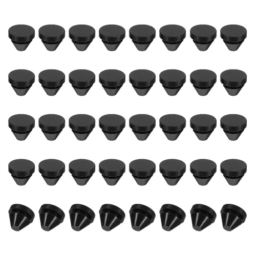 PATIKIL 40 Stück Silikonstopfen 10 mm Silikon Lochstopfen, Runden Gummistopfen, Montagedurchmesser für 9-10 mm abdeckkappen für bohrlöcher blindstopfen, verschlussstopfen, Schwarz von PATIKIL