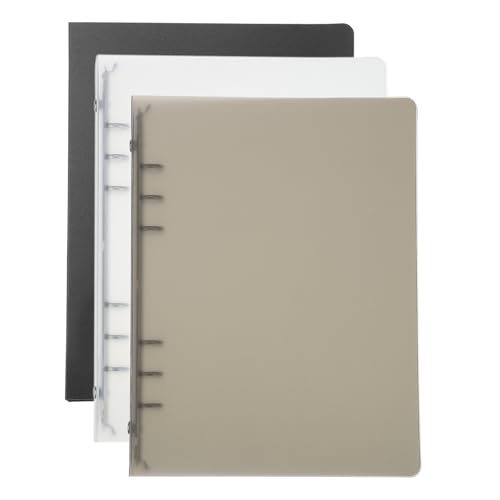 PATIKIL A5 Binder Cover, 3 Stk. PP 6 Ring Loose Leaf Binder Schutzumschlag Rundring Binder Nachfüllbares Notizbuch Verdickter Frosted Binder für Meeting Notizbuch Ordner, Multicolor von PATIKIL
