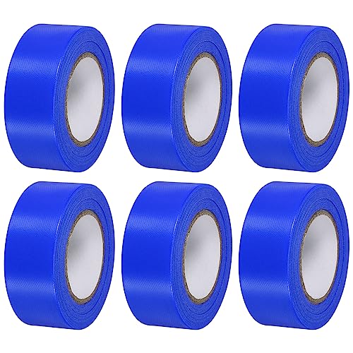 PATIKIL Absperrband Flatterband Warnband | 25mm x 30m PVC Nicht Klebend | 6 Stück Markierungsband für Bäume Hochzeiten Gefahrenbereiche Außenbereich - Blau von PATIKIL