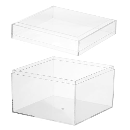 PATIKIL Acrylbox mit Deckel 12 x 12 x 9 cm, Transparente Acryl-Displayboxen Kunststoffquadratwürfelbehälter Aufbewahrungsorganisator für Süßigkeiten Winzigen Schmuck Kunstwerksanzeige von PATIKIL