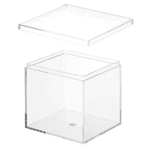PATIKIL Acrylbox mit Deckel 6,5 x 6,5 x 6,5 cm, Transparente Acryl-Displayboxen Kunststoffquadratwürfelbehälter Aufbewahrungsorganisator für Süßigkeiten Winzigen Schmuck Kunstwerksanzeige von PATIKIL
