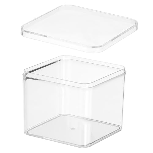 PATIKIL Acrylbox mit Deckel 8 x 8 x 6,7 cm, Transparente Acryl-Displayboxen Kunststoffquadratwürfelbehälter Aufbewahrungsorganisator für Süßigkeiten Winzigen Schmuck Kunstwerksanzeige von PATIKIL