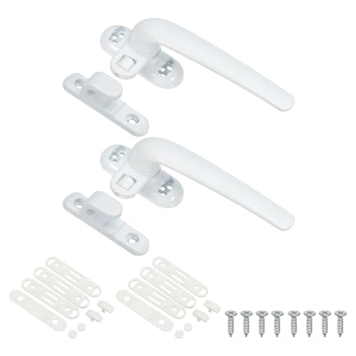 PATIKIL Aluminiumlegierungsfenstergriff, 2er-Packung Fensterschloss für Dreh- und Kippfenster, interner und externer Schiebetürfenstergriff, weiß (Rechtshänder) von PATIKIL