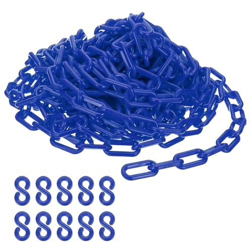 PATIKIL Blau Kunststoffkette, 39 ft 8mm Absperrkette Sicherheitsbarriere für Warnsicherheit Parkplatz, Personenkontrolle Zaun Tor Konzert Baustelle Absperrung Von Flächen von PATIKIL