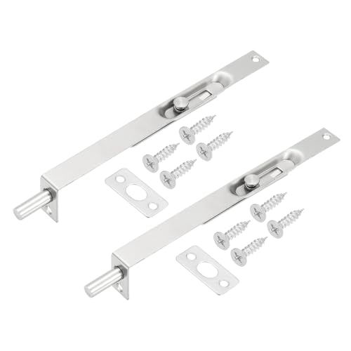 PATIKIL Bolzenriegel 8" x 0.71" Zoll, 2 Stück Edelstahl Französisches Türschloss Verdeckter Schiebe-Doppeltürriegel für Holzverbund-Doppeltür, Silberton PATIKIL Bolzenriegel 8" x 0.71" Zoll, 2 Stück Edelstahl Französisches Türschloss Verdeckter Schiebe-Doppeltürriegel für Holzverbund-Doppeltür, Silberton von PATIKIL