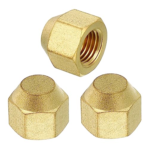 PATIKIL Buchsen 1/4" Messing Dichtung Stopfen 3 Pack SAE Fackel Rohr Fitting 45 Grad Sechskant Rohrleitung Beschläge für Klimagerät Kühlung von PATIKIL