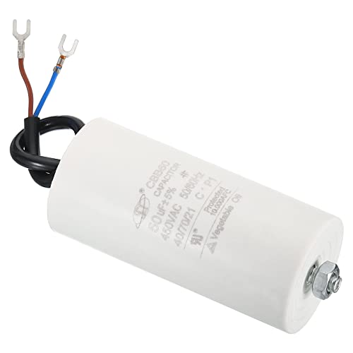 PATIKIL CBB60 50uF Laufkondensator AC 450V 2 Drähte 50/60Hz Zylinder Unten mit Schraube 105x50mm für Waschmaschine Wasserpumpen Motor Start von PATIKIL