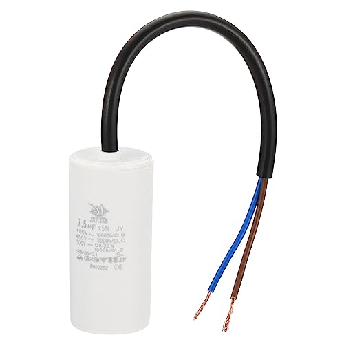 PATIKIL CBB60 7.5uf 1Stk Laufen Kondensator AC 450V 2 Drähte 50/60Hz Zylinder 64x30mm für Wasser Pumpen Waschmaschinen Motor Start von PATIKIL
