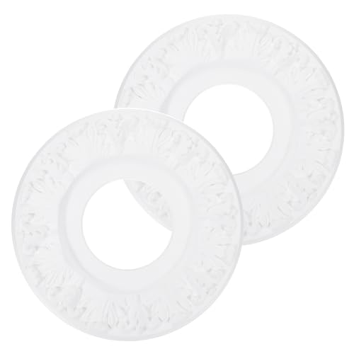 PATIKIL Deckenmedaillon, 2 Stück 10" OD x 4" ID PU Dekoratives Deckenleuchten-Medaillon Kronleuchter-Medaillon 3D-Schnitz-Abdeckplatte für Deckenleuchten-Ventilatoren, Weiß PATIKIL Deckenmedaillon, 2 Stück 10" OD x 4" ID PU Dekoratives Deckenleuchten-Medaillon Kronleuchter-Medaillon 3D-Schnitz-Abdeckplatte für Deckenleuchten-Ventilatoren, Weiß von PATIKIL