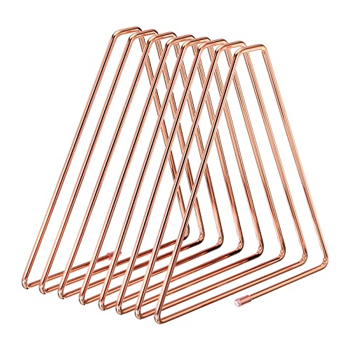 PATIKIL Dreieck Schreibtisch Aktenhalter Rack Metall Vinyl Plattenständer Halter Büro Datei Organizer Dreieck Bücherregal Dekor für Schreibtisch Büro Dekor Rose Gold von PATIKIL