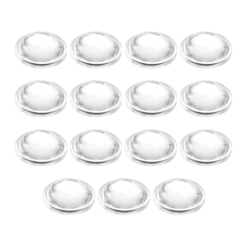 PATIKIL Durchmesser 15mm Flachkonvexe Linse, 15 Stück Höhe 5mm PMMA Acryl LED Optische Konvexe Kondensorlinse mit Rand für Taschenlampe Auto Fahrrad Scheinwerfer, Transparent von PATIKIL