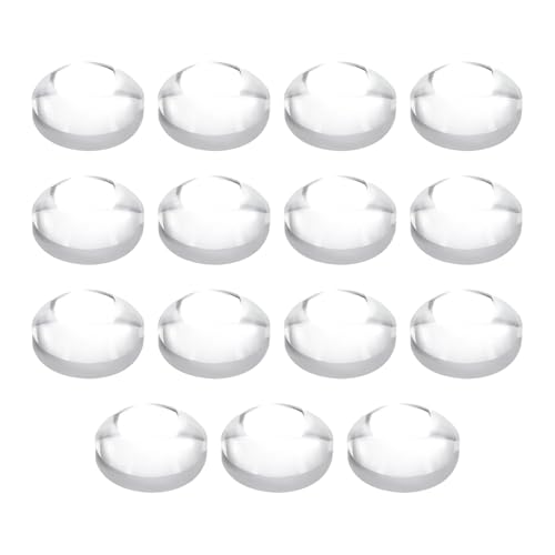 PATIKIL Durchmesser 18mm Flachkonvexe Linse, 15 Stück Höhe 8mm PMMA Acryl LED Optische Konvexe Kondensorlinse mit Rand für Taschenlampe Auto Scheinwerfer, Transparent von PATIKIL