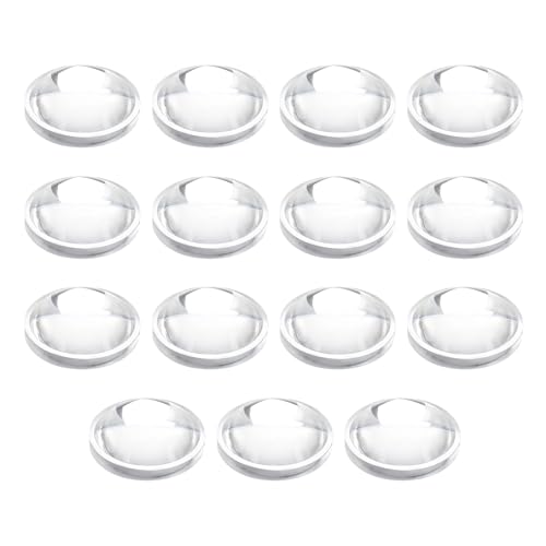 PATIKIL Durchmesser 20mm Flachkonvexe Linse, 15 Stück Höhe 7,5mm PMMA Acryl LED Optische Konvexe Kondensorlinse mit Rand für Taschenlampe Auto Fahrrad Scheinwerfer, Transparent von PATIKIL