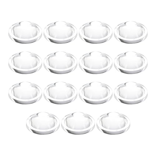PATIKIL Durchmesser 25mm Flachkonvexe Linse, 15 Stück Höhe 8mm PMMA Acryl LED Optische Konvexe Kondensorlinse mit Rand für Taschenlampe Auto Fahrrad Scheinwerfer, Transparent von PATIKIL