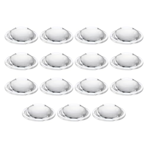 PATIKIL Durchmesser 32mm Flachkonvexe Linse, 15 Stück Höhe 8mm PMMA Acryl LED Optische Konvexe Kondensorlinse mit Rand für Taschenlampe Auto Fahrrad Scheinwerfer, Transparent von PATIKIL
