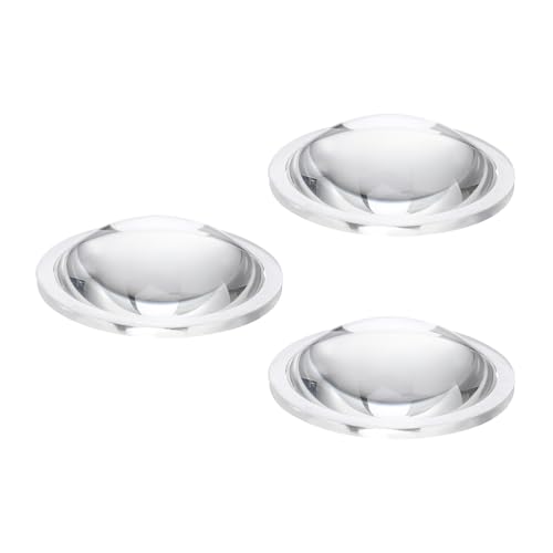 PATIKIL Durchmesser 40,6 mm Flachkonvexe Linse, 3 Stück Höhe 11 mm PMMA Acryl LED Optische Konvexe Kondensorlinse mit Rand für Taschenlampe Auto Scheinwerfer, Transparent von PATIKIL
