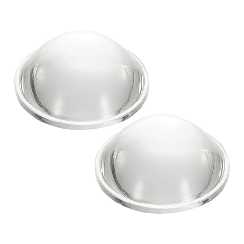 PATIKIL Durchmesser 40mm Flachkonvexlinse, 2 Stück Höhe 16mm Hochborosilikatglas LED Optische Konvexkondensorlinse mit Rand für Taschenlampe Auto Fahrrad Scheinwerfer, Klar 2,4mm von PATIKIL
