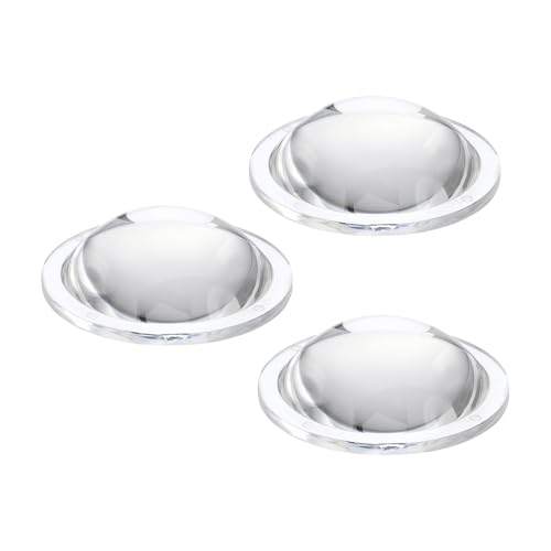 PATIKIL Durchmesser 42mm Flachkonvexe Linse, 3 Stück Höhe 14mm PMMA Acryl LED Optische Konvexe Kondensorlinse mit Rand für Taschenlampe Auto Scheinwerfer, Transparent von PATIKIL