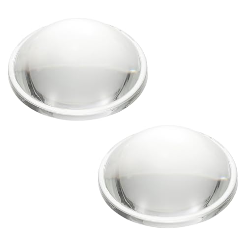 PATIKIL Durchmesser 44mm Flachkonvexe Linse, 2 Stück Höhe 17,5mm Hochborosilikatglas LED Optische Konvexe Kondensorlinse mit Rand für Taschenlampe Auto Fahrrad Scheinwerfer, Klar 2,8mm von PATIKIL