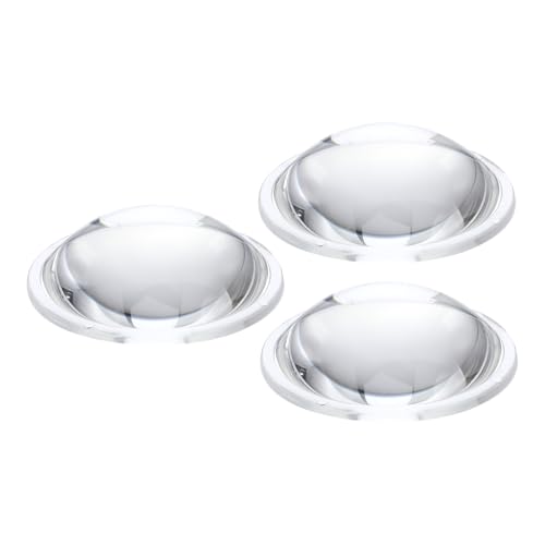 PATIKIL Durchmesser 50mm Flachkonvexe Linse, 3 Stück Höhe 15mm PMMA Acryl LED Optische Konvexe Kondensorlinse mit Rand für Taschenlampe Auto Scheinwerfer, Transparent von PATIKIL