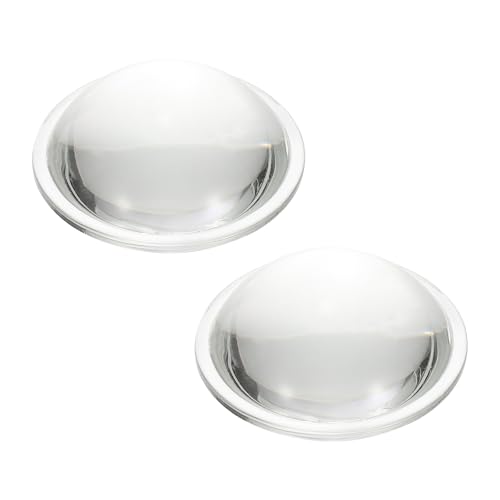 PATIKIL Durchmesser 52mm Flachkonvexlinse, 2 Stück Höhe 18mm Hochborosilikatglas LED Optische Konvexkondensorlinse mit Rand für Taschenlampe Auto Fahrrad Scheinwerfer, Klar 2.5mm von PATIKIL