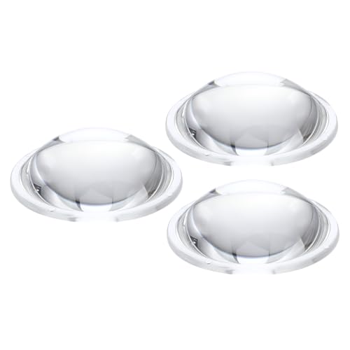 PATIKIL Durchmesser 56mm Flachkonvexe Linse, 3 Stück Höhe 15mm PMMA Acryl LED Optische Konvexe Kondensorlinse mit Rand für Taschenlampe Auto Scheinwerfer, Transparent von PATIKIL
