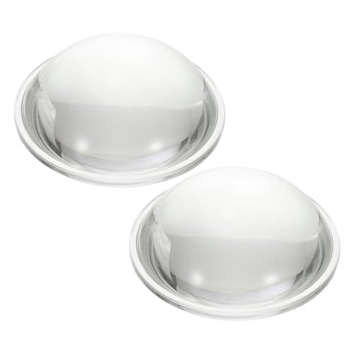 PATIKIL Durchmesser 60mm Flachkonvexlinse, 2 Stück Höhe 23mm Hochborosilikatglas LED Optische Konvexkondensorlinse mit Rand für Taschenlampe Auto Fahrrad Scheinwerfer, Klar 3,2mm von PATIKIL