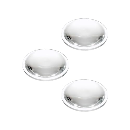 PATIKIL Durchmesser 66mm Flachkonvexe Linse, 3 Stück Höhe 18,5mm Acryl-LED-Optik-Konvexkondensorlinse mit Rand für Taschenlampe Auto Fahrrad-Scheinwerfer, Transparent von PATIKIL
