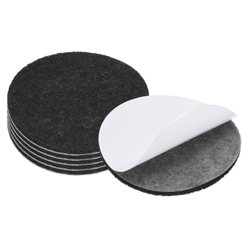 PATIKIL Filzgleiter Selbstklebend 2.5 Zoll Durchmesser, 6 Stück Filzgleiter für Stühle Möbel, 3mm Dicke Möbelgleiter Filz Selbstklebend, Schwarz von PATIKIL