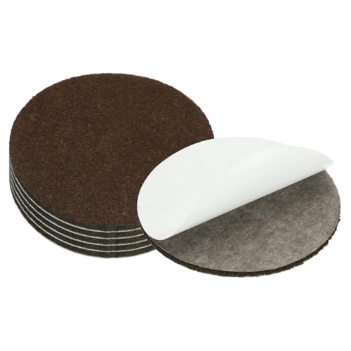 PATIKIL Filzgleiter Selbstklebend 3 Zoll Durchmesser, 6 Stück Filzgleiter für Stühle Möbel, 3mm Dicke Möbelgleiter Filz Selbstklebend, Braun von PATIKIL