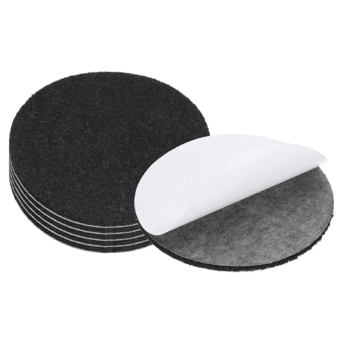 PATIKIL Filzgleiter Selbstklebend 3 Zoll Durchmesser, 6 Stück Filzgleiter für Stühle Möbel, 3mm Dicke Möbelgleiter Filz Selbstklebend, Schwarz von PATIKIL