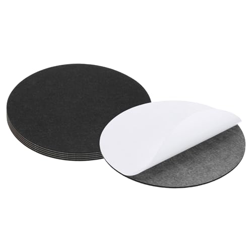 PATIKIL Filzgleiter Selbstklebend 9.5 Zoll Durchmesser, 6 Stück Filzgleiter für Stühle Möbel, 3mm Dicke Möbelgleiter Filz Selbstklebend, Schwarz von PATIKIL