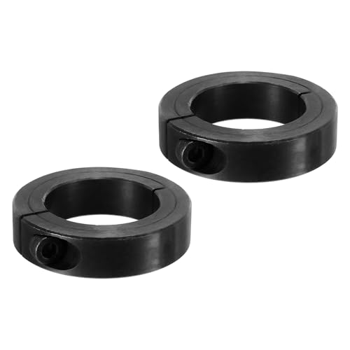 PATIKIL Geteilte Stellringe 50mm Bohrung 78mm OD 19mm Dicke, 2er Pack 45#Aluminiumlegierung Tiefenanschlagringe Klemm mit Gewindestift, Schwarz von PATIKIL