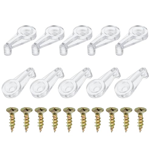 PATIKIL Glas Halteklammern, 20er Packung Schrank Glas Clips Spiegel Halter Clips mit Schrauben zur Befestigung von 4-5mm Glas Schranktüren, Transparent von PATIKIL