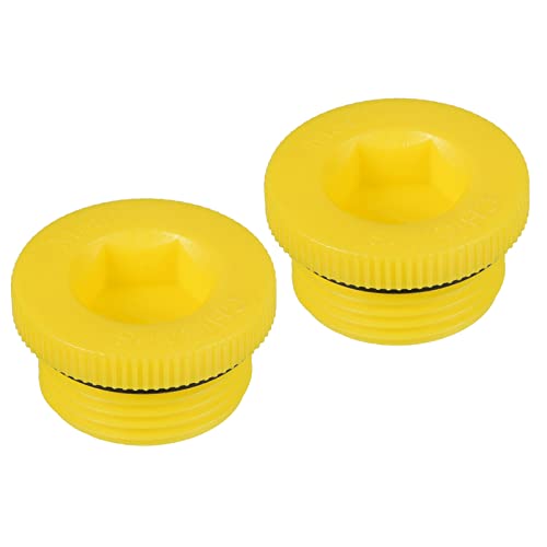 PATIKIL Halten Stopfen M30x2 2 Pack PP Plastik Stecker Gewinde Sechskant Steckdose Dichtung Schraube Endkappe Gelb von PATIKIL