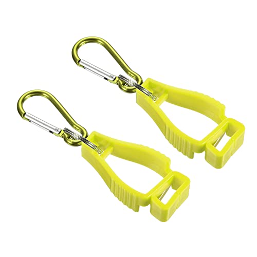 PATIKIL Handschuhhalter, 2 Stück Handschuhe Grabber Clips verhindern Verlieren Haken Halter Aufhänger für Brillenhelme, Gelb von PATIKIL