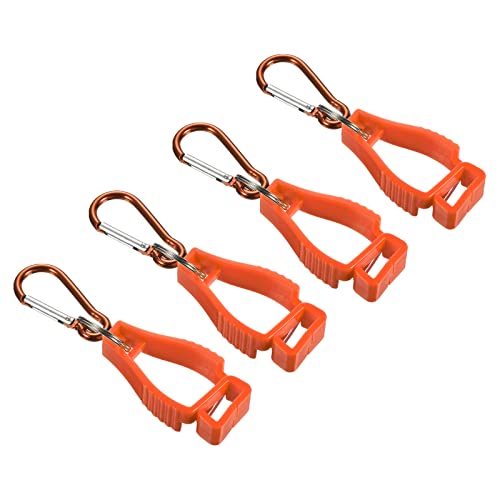 PATIKIL Handschuhhalter, 4 Stück Handschuhe Grabber Clips verhindern Verlieren Haken Halter Aufhänger für Brillenhelme, Orange von PATIKIL