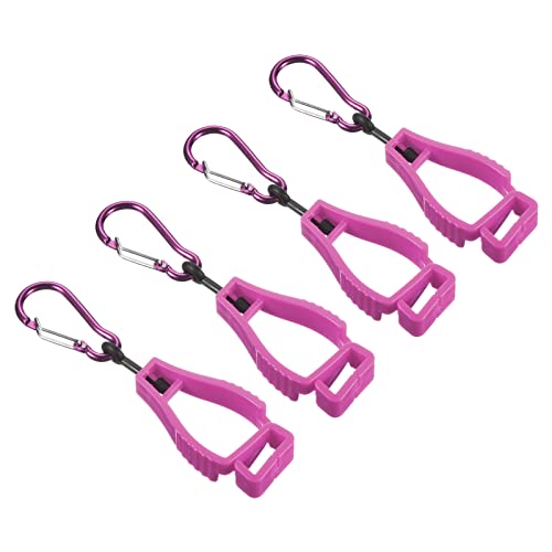 PATIKIL Handschuhhalter, 4 Stück Handschuhe Greiffänger Verhindern Verlust Haken Clips Halter Helm Aufhänger für Bauwerkstatt, Rosa von PATIKIL