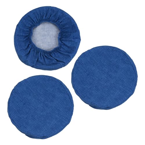 PATIKIL Hocker Bezüge Rund 3 Pack Elastische Barhocker Abdeckung Waschbares Sitzkissen für Durchmesser 12"-14" Stuhl Dunkel Blau von PATIKIL